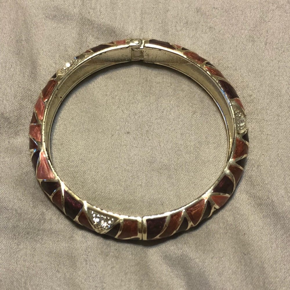 Purple and crystal cuff